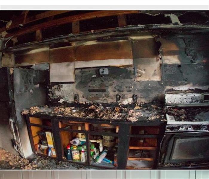 kitchen burned due to fire