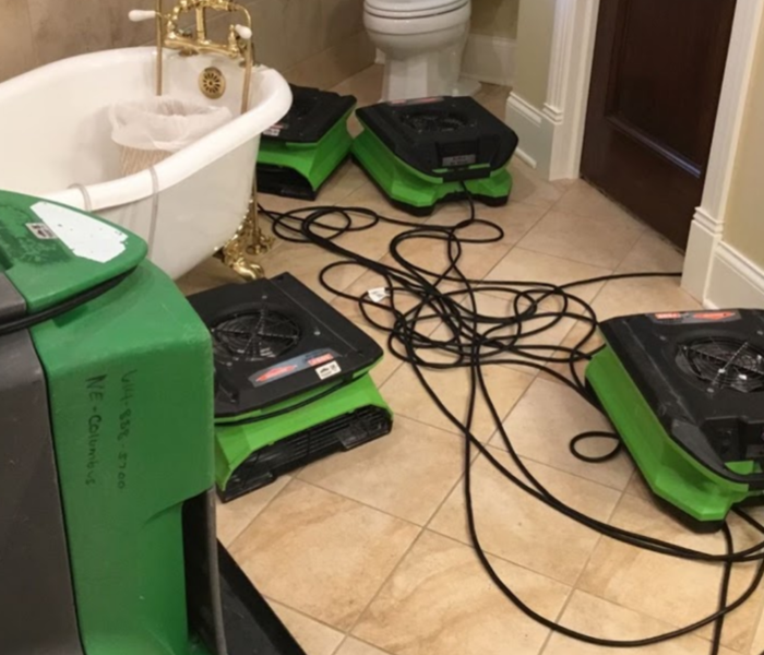 equipment set in residential bathroom