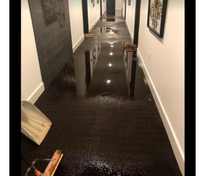 flooding in hallways of commercial building