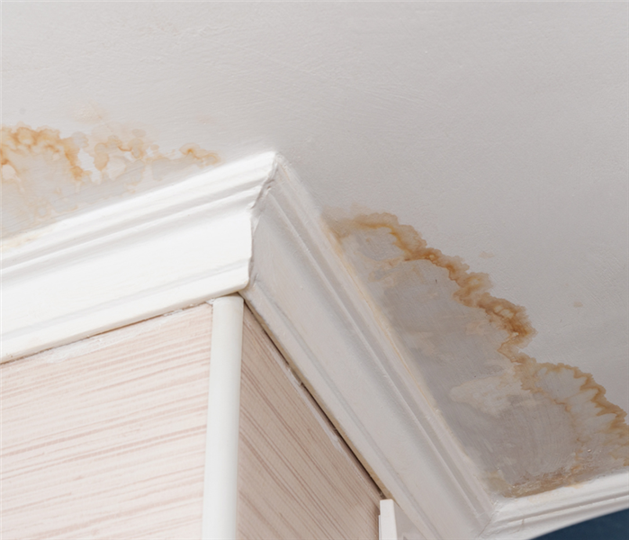 brown water stains on ceiling